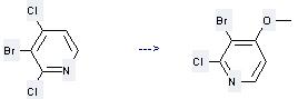 Pyridine, 3-bromo-2,4-dichloro- can be used to produce 3-bromo-2-chloro-4-methoxypyridine by heating